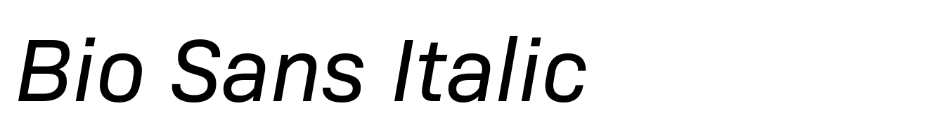Bio Sans Italic
